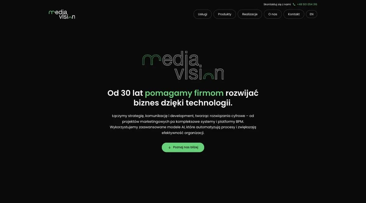 MediaVision website homepage
